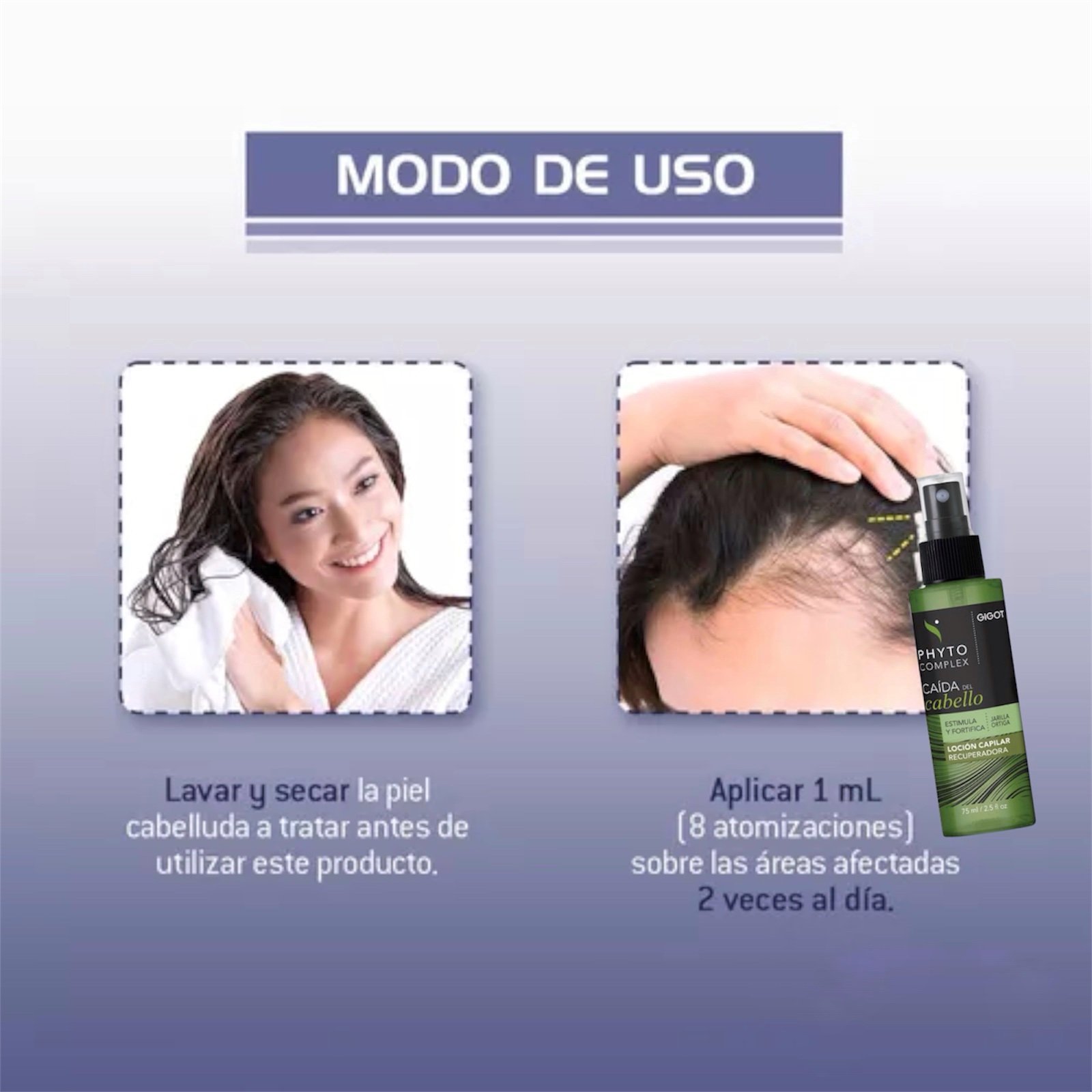 Loción Spray para Crecimiento Capilar Gigot - Imagen 2