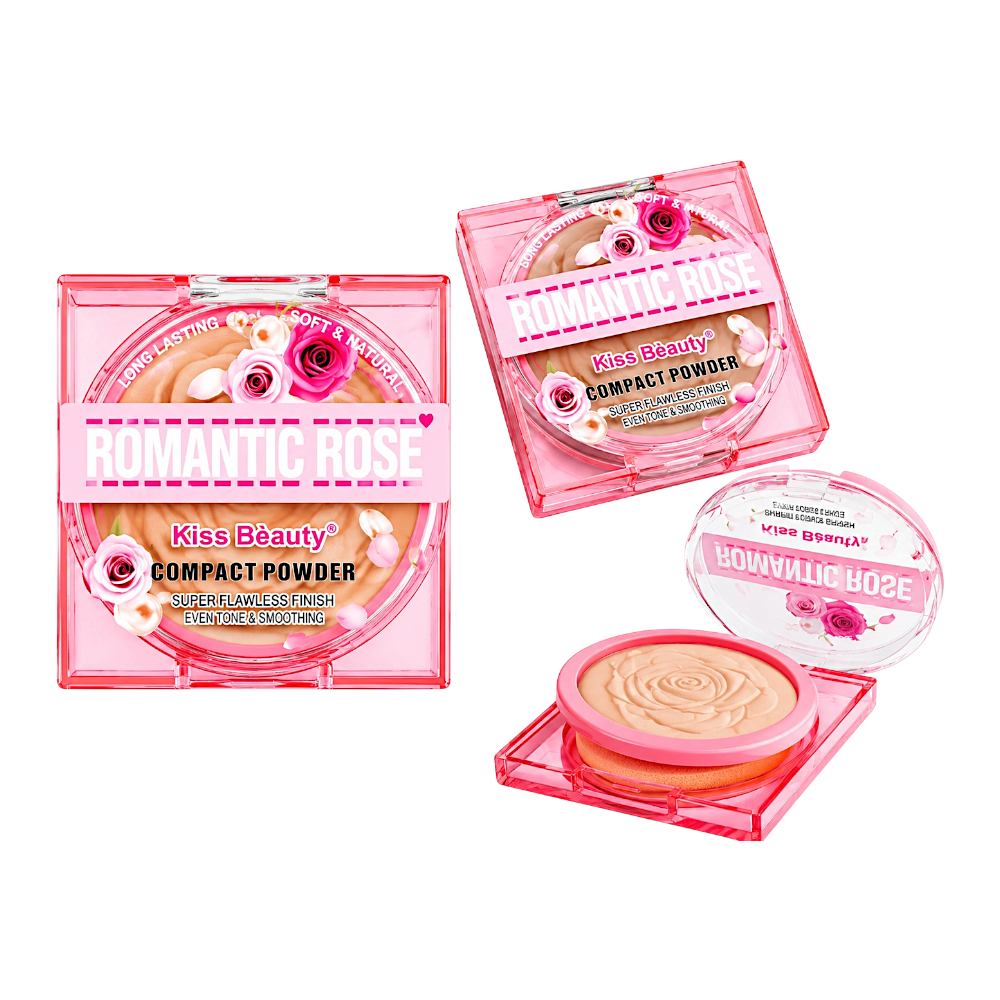 Polvo Compacto + Esponja KISS BEAUTY