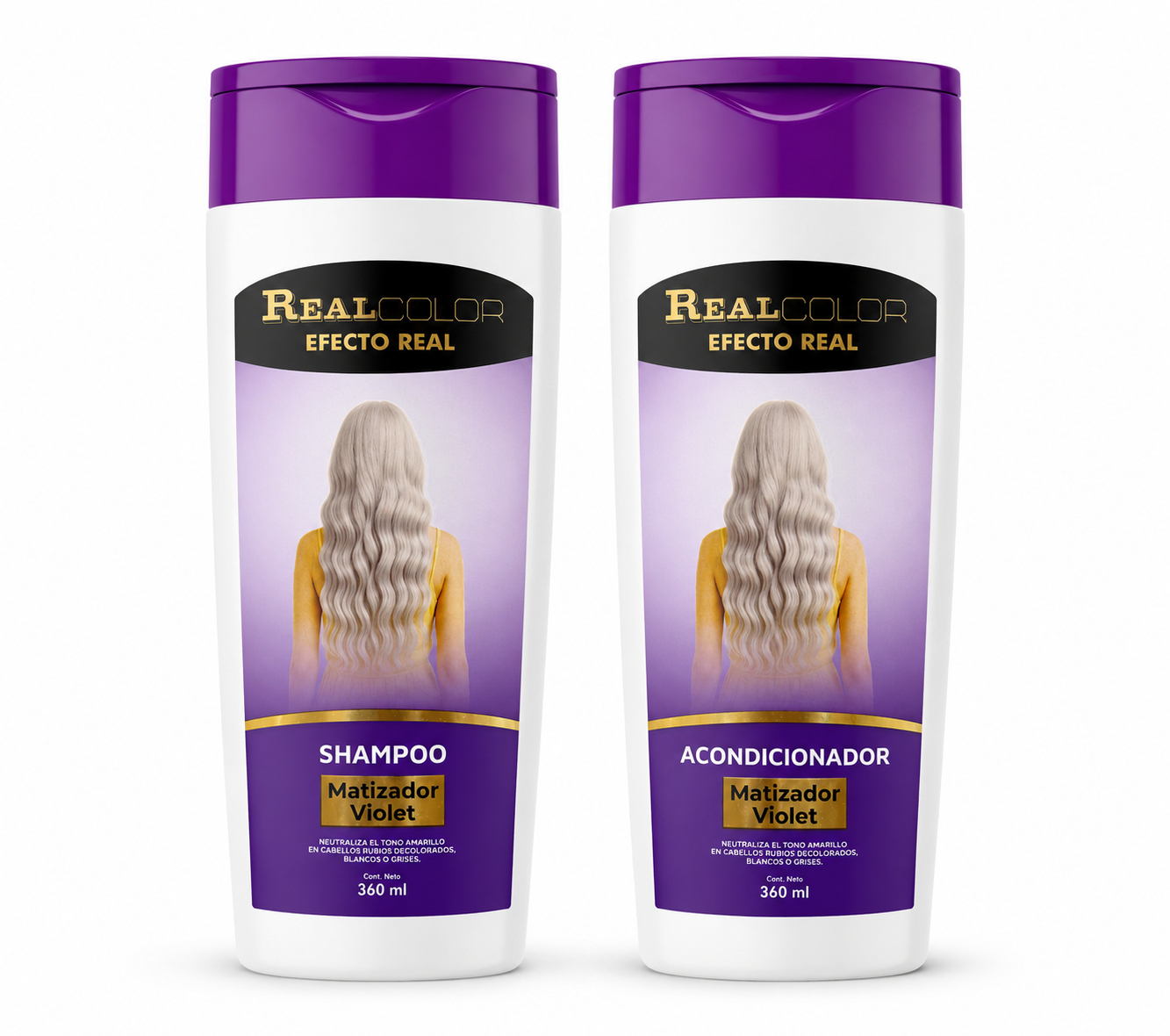 Shampoo y Acondicionador Matizador Violet REAL COLOR - Imagen 2