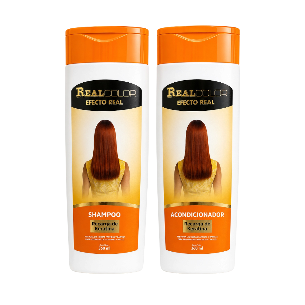 Shampoo y Acondicionador Recarga de Keratina REAL COLOR